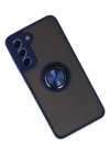Newface Samsung Galaxy S21 FE Kılıf Montreal Yüzüklü Silikon Kapak - Lacivert