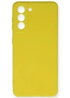 Newface Samsung Galaxy S21 FE Kılıf Nano içi Kadife Silikon - Sarı