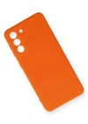 Newface Samsung Galaxy S21 FE Kılıf Nano içi Kadife Silikon - Turuncu