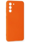 Newface Samsung Galaxy S21 FE Kılıf Nano içi Kadife Silikon - Turuncu