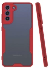 Newface Samsung Galaxy S21 FE Kılıf Platin Silikon - Kırmızı