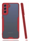 Newface Samsung Galaxy S21 FE Kılıf Platin Silikon - Kırmızı