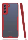 Newface Samsung Galaxy S21 FE Kılıf Platin Silikon - Kırmızı