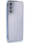 Newface Samsung Galaxy S21 FE Kılıf Razer Lensli Silikon - Açık Mavi