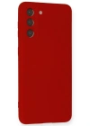 Newface Samsung Galaxy S21 Kılıf Nano içi Kadife Silikon - Kırmızı