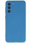 Newface Samsung Galaxy S21 Kılıf Nano içi Kadife Silikon - Mavi