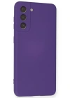 Newface Samsung Galaxy S21 Kılıf Nano içi Kadife Silikon - Mor
