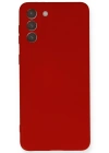 Newface Samsung Galaxy S21 Plus Kılıf Nano içi Kadife Silikon - Kırmızı