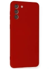 Newface Samsung Galaxy S21 Plus Kılıf Nano içi Kadife Silikon - Kırmızı