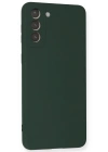 Newface Samsung Galaxy S21 Plus Kılıf Nano içi Kadife Silikon - Koyu Yeşil