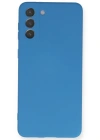 Newface Samsung Galaxy S21 Plus Kılıf Nano içi Kadife Silikon - Mavi
