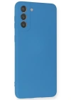 Newface Samsung Galaxy S21 Plus Kılıf Nano içi Kadife Silikon - Mavi
