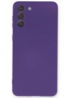 Newface Samsung Galaxy S21 Plus Kılıf Nano içi Kadife Silikon - Mor