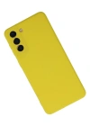 Newface Samsung Galaxy S21 Plus Kılıf Nano içi Kadife Silikon - Sarı
