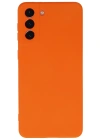 Newface Samsung Galaxy S21 Plus Kılıf Nano içi Kadife Silikon - Turuncu