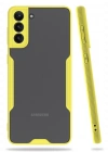 Newface Samsung Galaxy S21 Plus Kılıf Platin Silikon - Sarı