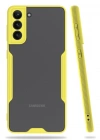 Newface Samsung Galaxy S21 Plus Kılıf Platin Silikon - Sarı