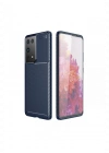 Newface Samsung Galaxy S21 Ultra Kılıf Auto Focus Karbon Kapak - Lacivert