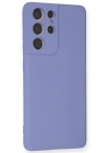 Newface Samsung Galaxy S21 Ultra Kılıf Nano içi Kadife Silikon - Lila