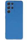 Newface Samsung Galaxy S21 Ultra Kılıf Nano içi Kadife Silikon - Mavi