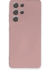 Newface Samsung Galaxy S21 Ultra Kılıf Nano içi Kadife Silikon - Pudra