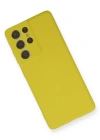 Newface Samsung Galaxy S21 Ultra Kılıf Nano içi Kadife Silikon - Sarı