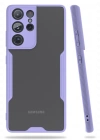 Newface Samsung Galaxy S21 Ultra Kılıf Platin Silikon - Lila