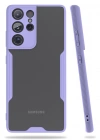 Newface Samsung Galaxy S21 Ultra Kılıf Platin Silikon - Lila