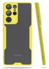 Newface Samsung Galaxy S21 Ultra Kılıf Platin Silikon - Sarı
