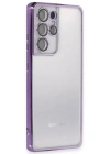 Newface Samsung Galaxy S21 Ultra Kılıf Razer Lensli Silikon - Mor