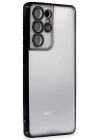 Newface Samsung Galaxy S21 Ultra Kılıf Razer Lensli Silikon - Siyah