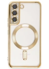 Newface Samsung Galaxy S22 Kılıf Kross Magneticsafe Kapak - Gold
