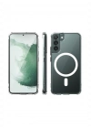 Newface Samsung Galaxy S22 Kılıf Magneticsafe Şeffaf Silikon - Şeffaf