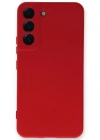 Newface Samsung Galaxy S22 Plus Kılıf Nano içi Kadife Silikon - Kırmızı