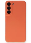 Newface Samsung Galaxy S22 Plus Kılıf Nano içi Kadife Silikon - Turuncu