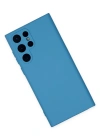 Newface Samsung Galaxy S22 Ultra Kılıf Nano içi Kadife Silikon - Mavi