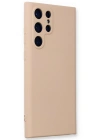Newface Samsung Galaxy S22 Ultra Kılıf Nano içi Kadife Silikon - Pudra