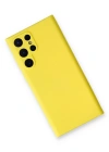 Newface Samsung Galaxy S22 Ultra Kılıf Nano içi Kadife Silikon - Sarı