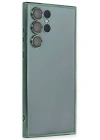 Newface Samsung Galaxy S22 Ultra Kılıf Razer Lensli Silikon - Yeşil