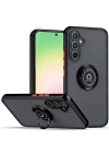 Newface Samsung Galaxy S23 FE Kılıf Montreal Yüzüklü Silikon Kapak - Siyah