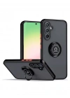 Newface Samsung Galaxy S23 FE Kılıf Montreal Yüzüklü Silikon Kapak - Siyah
