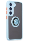 Newface Samsung Galaxy S23 Kılıf Montreal Yüzüklü Silikon Kapak - Buz Mavi