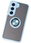 Newface Samsung Galaxy S23 Kılıf Montreal Yüzüklü Silikon Kapak - Buz Mavi