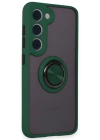 Newface Samsung Galaxy S23 Kılıf Montreal Yüzüklü Silikon Kapak - Yeşil