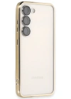 Newface Samsung Galaxy S23 Kılıf Razer Lensli Silikon - Gold