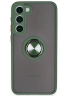 Newface Samsung Galaxy S23 Plus Kılıf Montreal Yüzüklü Silikon Kapak - Yeşil
