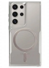 Newface Samsung Galaxy S23 Ultra Kılıf Boyi Magsafe Silikon Kapak - Gümüş