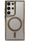 Newface Samsung Galaxy S23 Ultra Kılıf Boyi Magsafe Silikon Kapak - Kahverengi