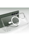 Newface Samsung Galaxy S23 Ultra Kılıf Magneticsafe Şeffaf Silikon - Şeffaf