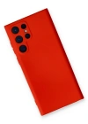 Newface Samsung Galaxy S23 Ultra Kılıf Nano içi Kadife Silikon - Kırmızı